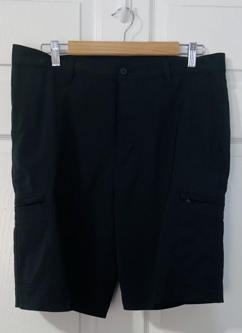 Chaps Golf 78 Shorts Men's 33 Black 9" Inseam Zippered Side Pockets
